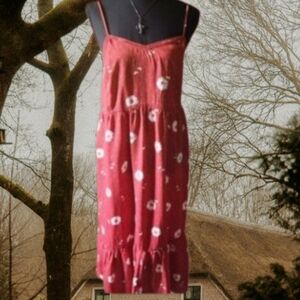 Cottagecore Burnt Orange Sundress